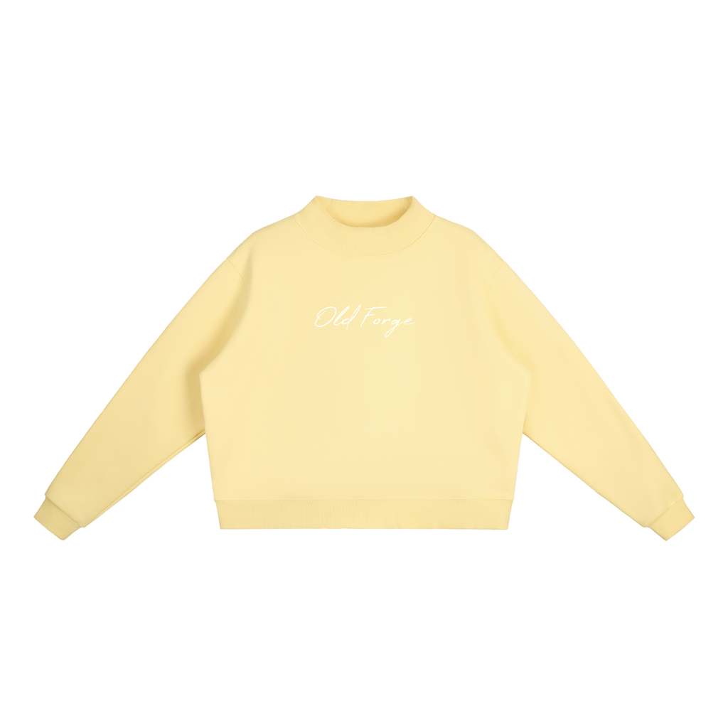 Women's Essential Fleece Mock-Neck Crew Sweatshirt