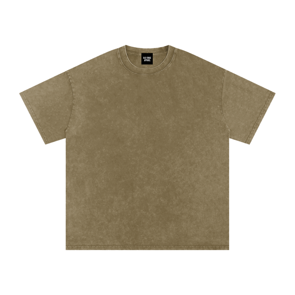 Snow Washed Oversized Cotton T-Shirt Blank