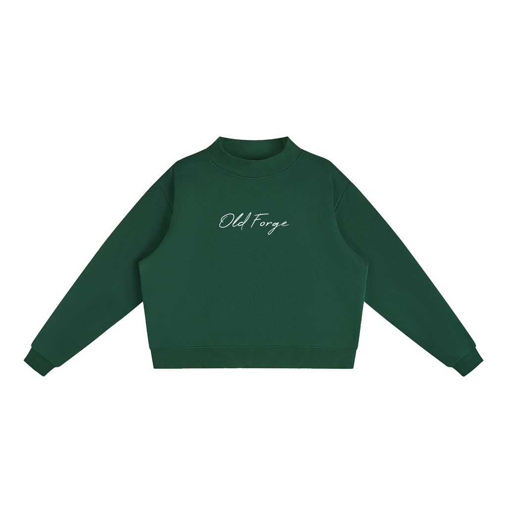 Women's Essential Fleece Mock-Neck Crew Sweatshirt