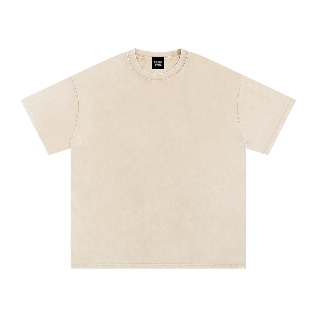 Snow Washed Oversized Cotton T-Shirt Blank
