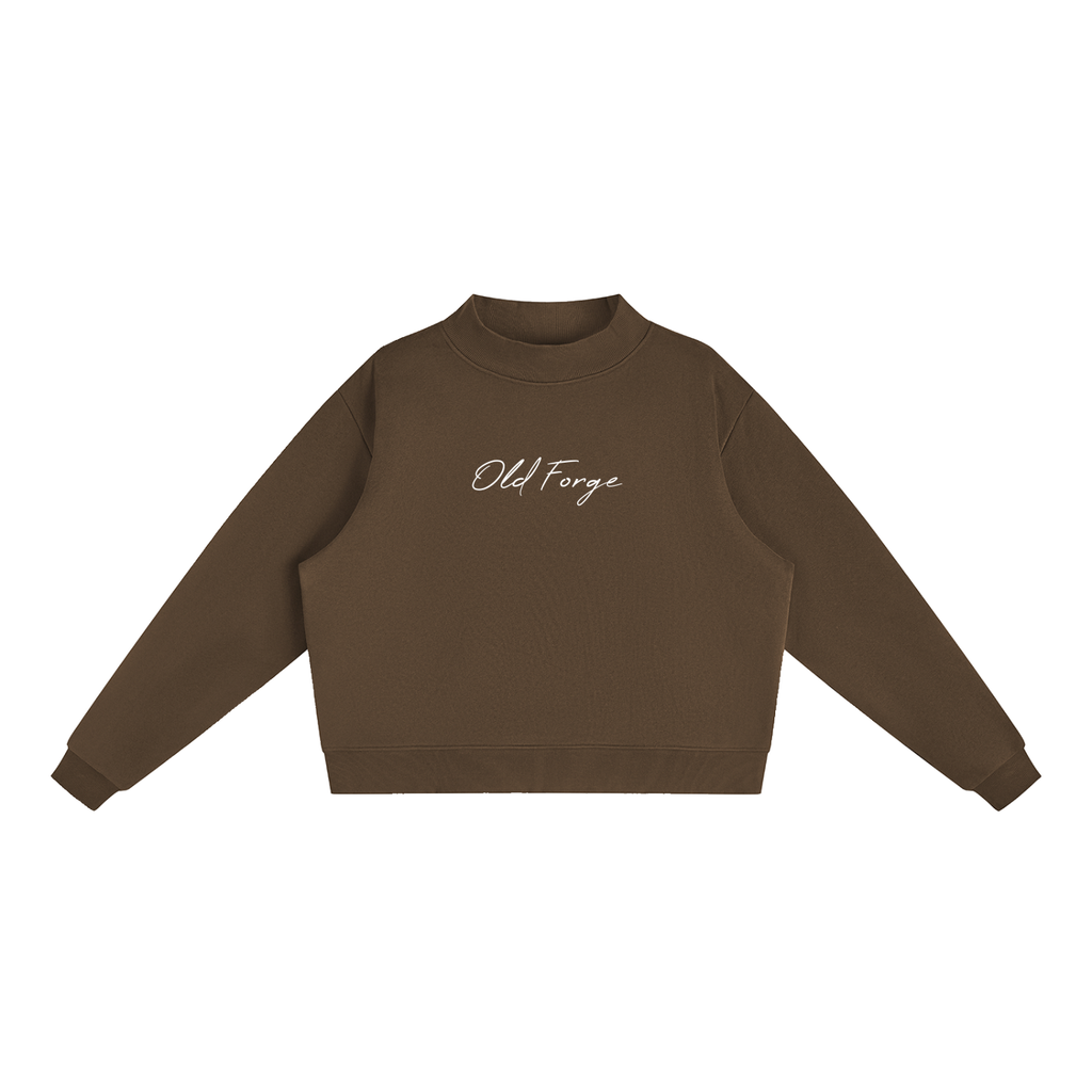 Women's Essential Fleece Mock-Neck Crew Sweatshirt