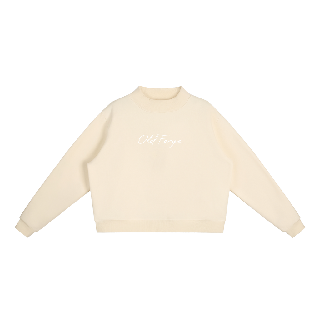 Women's Essential Fleece Mock-Neck Crew Sweatshirt
