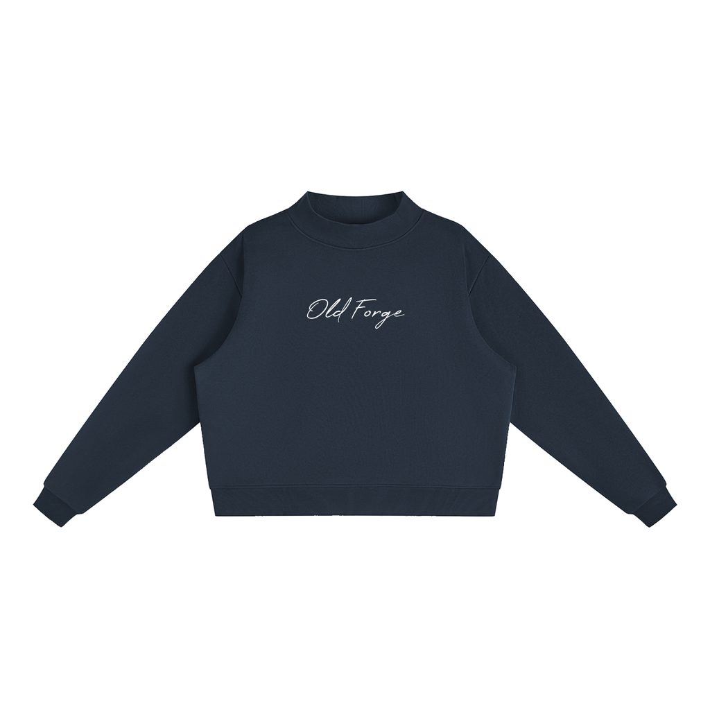 Women's Essential Fleece Mock-Neck Crew Sweatshirt