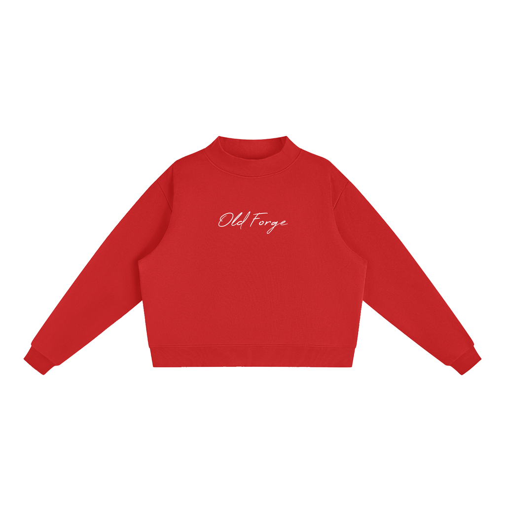 Women's Essential Fleece Mock-Neck Crew Sweatshirt
